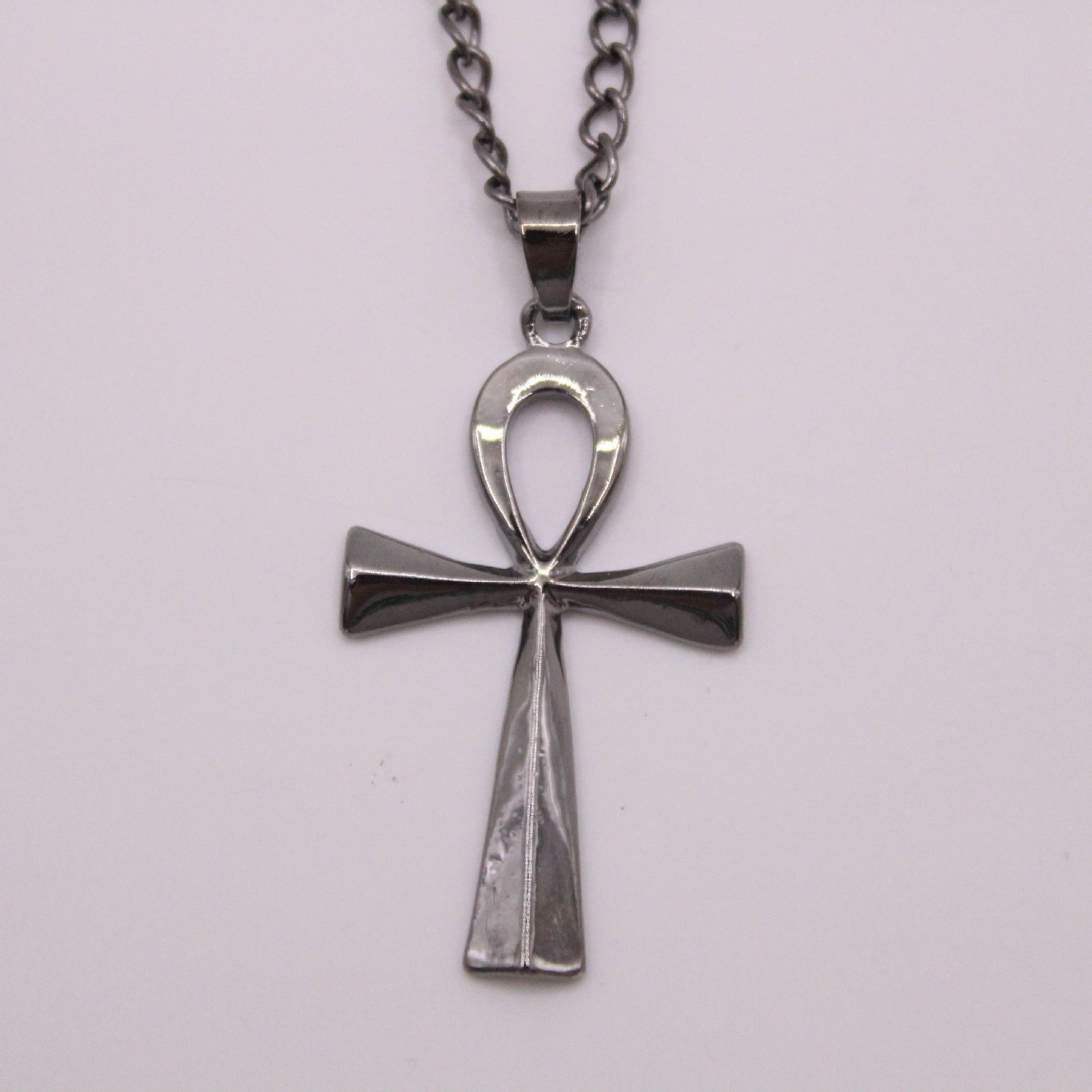 Cross-border e-commerce goods source, European and American glossy stainless steel ancient Egyptian Cross man Necklace Amulet Pendant - Image 9