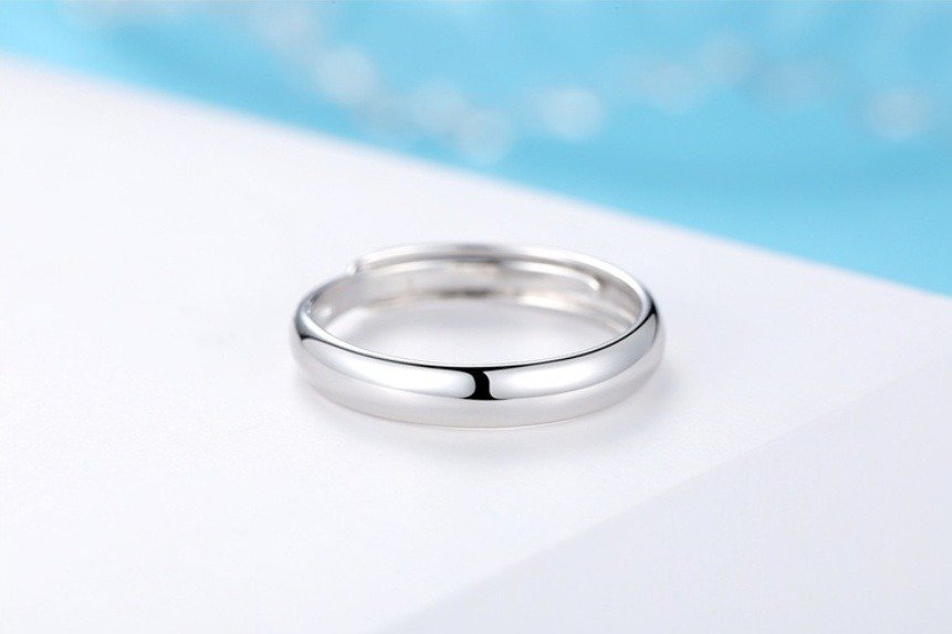 Glossy Ring Simple Men's Silver Ring - Image 5