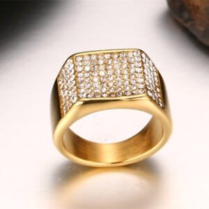 Titanium steel diamond men’s ring