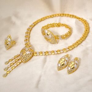 Dazzling Starry Night Cheetah Gemstone Necklace