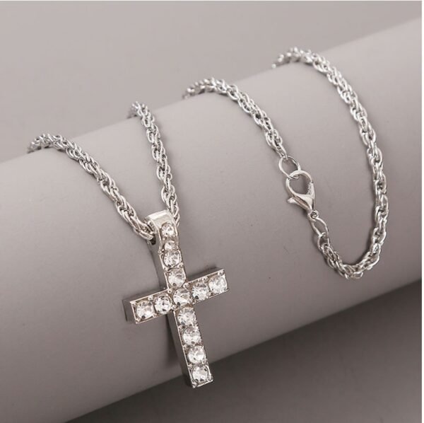 017d52bd-6748-4995-aaed-87b534541925.jpg Cross Pendant Necklace Punk Hip-hop Rapper Jewelry
