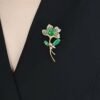 Fashion Green Flower Brooch