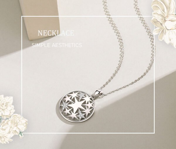 S925 Sterling Silver Pentagram Pendant Necklace