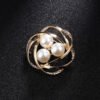 Rhinestone-encrusted Pearl Brooch