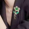 Fashion Green Flower Brooch