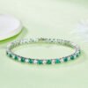 07cdb5c3-d72d-4012-9bc3-b107f5e74031.jpeg S925 Sterling Silver 3x3mm Lab-Grown Gemstone Tennis Bracelet 16.5cm 8.6g Platinum Plated