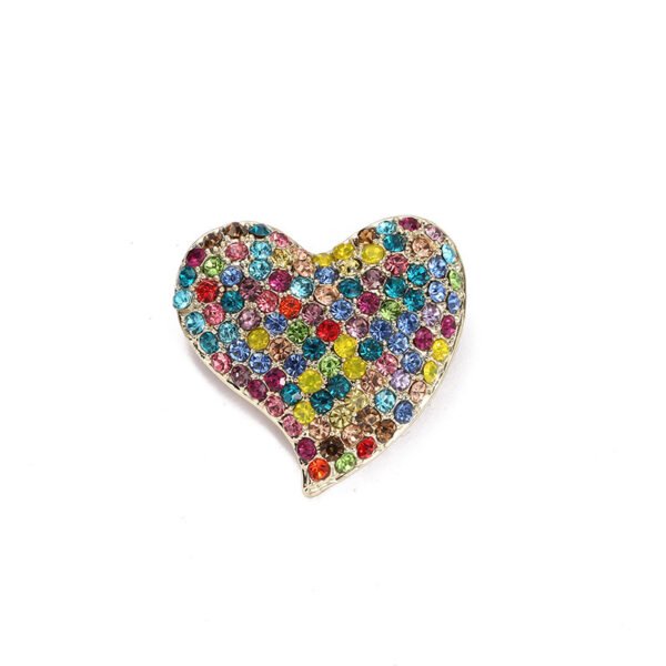 Heart-shaped Diamond Brooch Vintage Rhinestone Pin