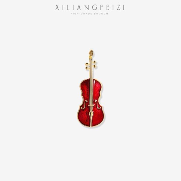 Light Luxury Violin Brooch