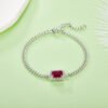 S925 Sterling Silver Lab-Grown Ruby Bracelet