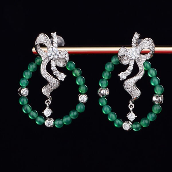 S925 Sterling Silver Bow Hoop Earrings