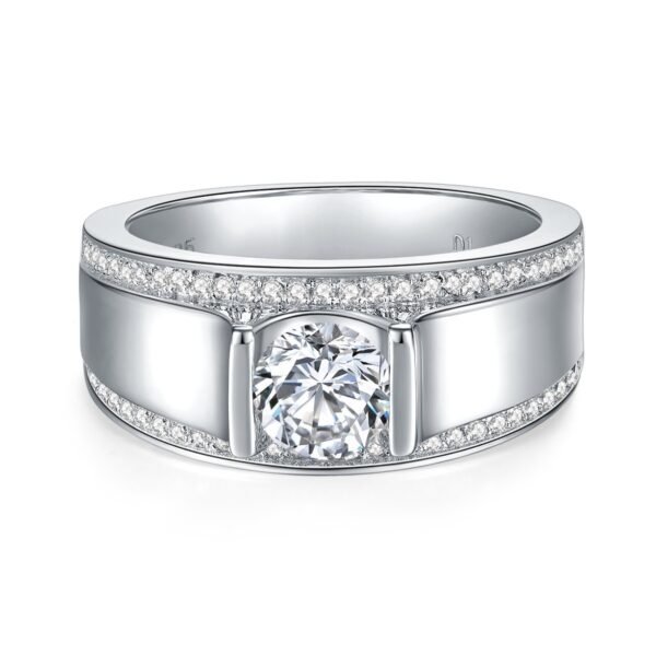 0fc40368-6713-424b-8405-06af1f7b488a.jpg S925 Sterling Silver Wide Band Moissanite Ring