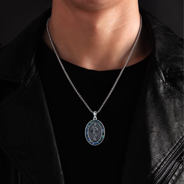 San Judas Tadeo Pendant Sterling Silver Protection Necklace