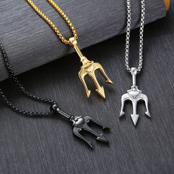 Neptune's Trident Harpoon Pendant Necklace Jewelry