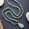 Natural Stone Bohemian Pendant Necklace