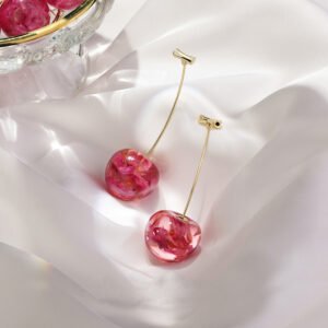Red Temperament Fashionable Cherry Earrings