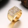 Titanium steel diamond men's ring