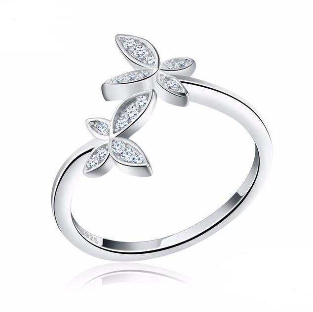 925 Sterling Silver Adjustable RING Flower Design