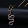 Full zircon color snake pendant