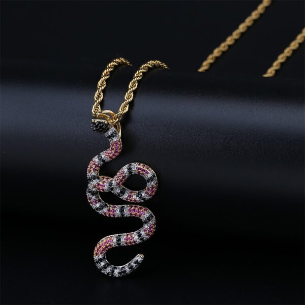 Full zircon color snake pendant