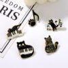 Black Cat Alloy Brooch