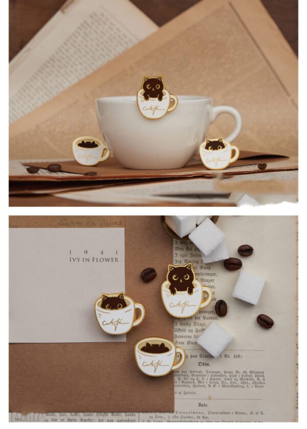 Coffee Cat Designer Brooch