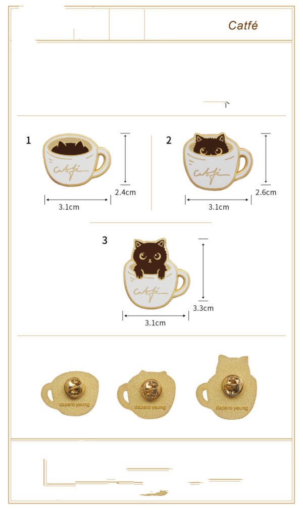 Coffee Cat Designer Brooch