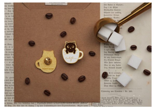 Coffee Cat Designer Brooch