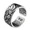 1623808452271.jpg Vintage Real Silver Plated Prajna Paramita Heart Sutra Lotus Ring