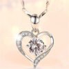 S925 Sterling Silver Love Heart-shaped Necklace Women