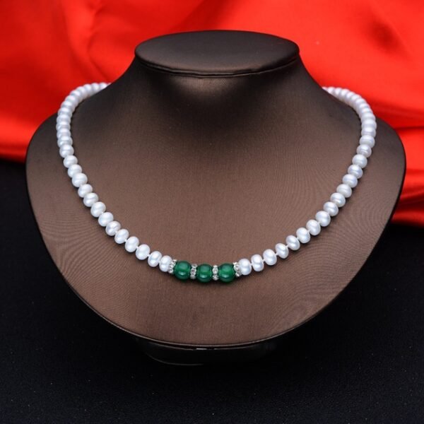 1846143567932.jpg Agate Pearl Necklace Bracelet Ear Stud Set