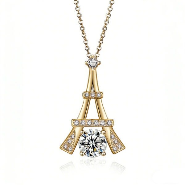 18fc6bab-2291-4048-83bb-8ef299acd5aa.jpeg S925 Sterling Silver 1ct Eiffel Tower Necklace