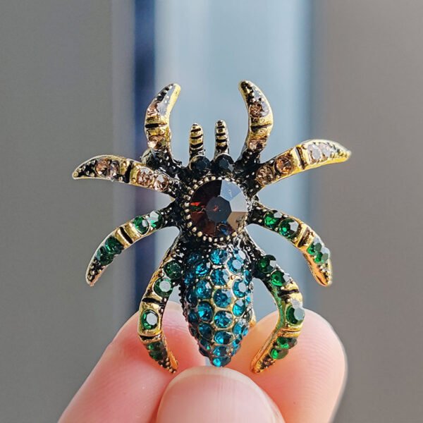 Retro Opal Spider Brooch
