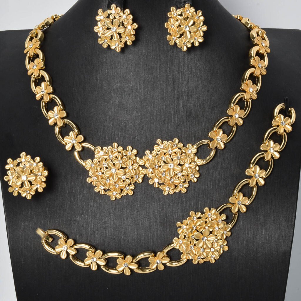 Floral Jewelry Adorned With Diamonds