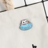 Cute White Cat Coffee Brooch