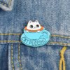 Cute White Cat Coffee Brooch