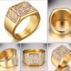 Titanium steel diamond men's ring