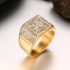 Titanium steel diamond men's ring