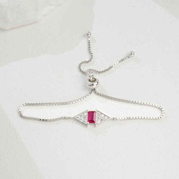 S925 Sterling Silver Lab-Grown Emerald Ruby Bracelet