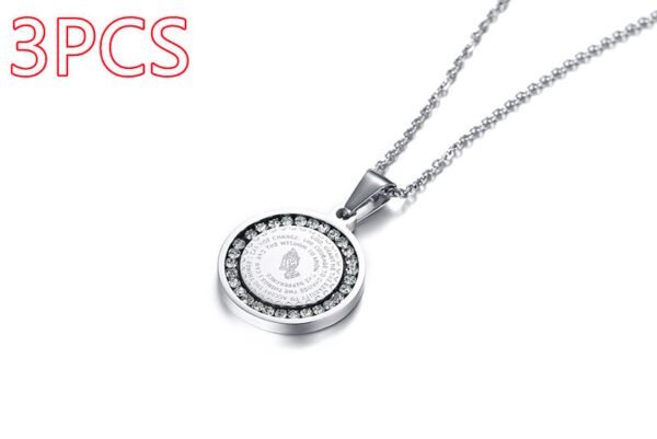 25ccc791-1eb1-4e26-9412-c6ca54911dae.jpg Stainless Steel Rhinestone Prayer English Scripture Pendant