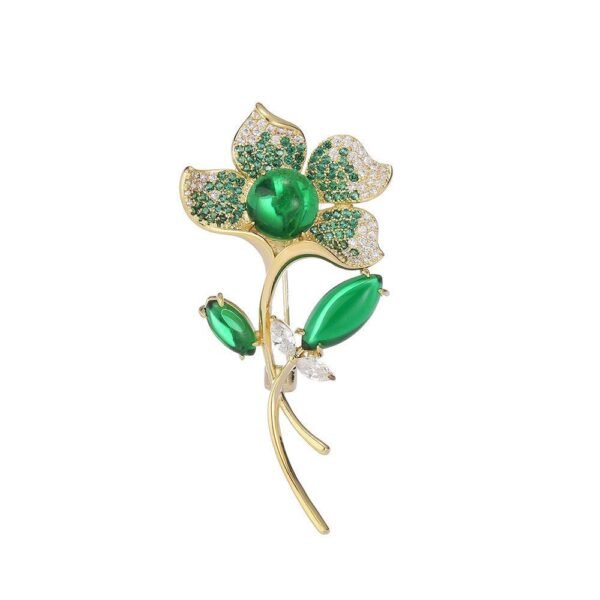 Fashion Green Flower Brooch