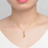 Naked Egg Citrine Gold Plated Pendant Necklace