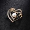 Rhinestone-encrusted Pearl Brooch