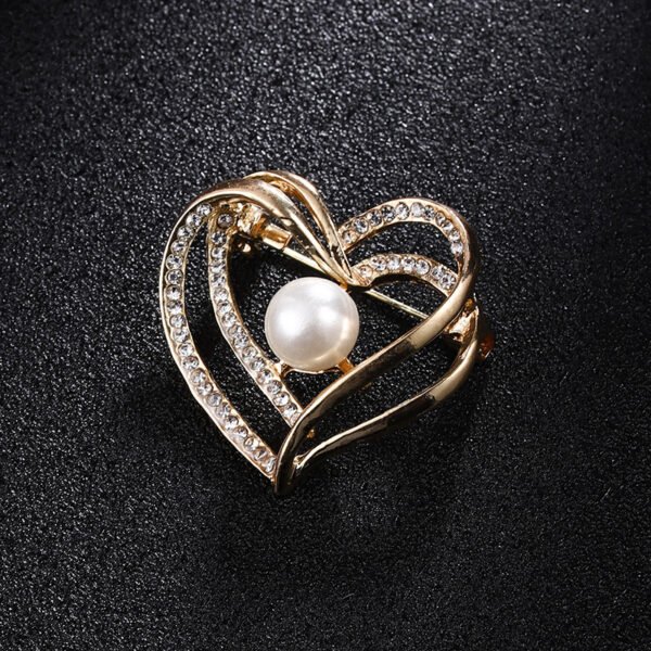 Rhinestone-encrusted Pearl Brooch
