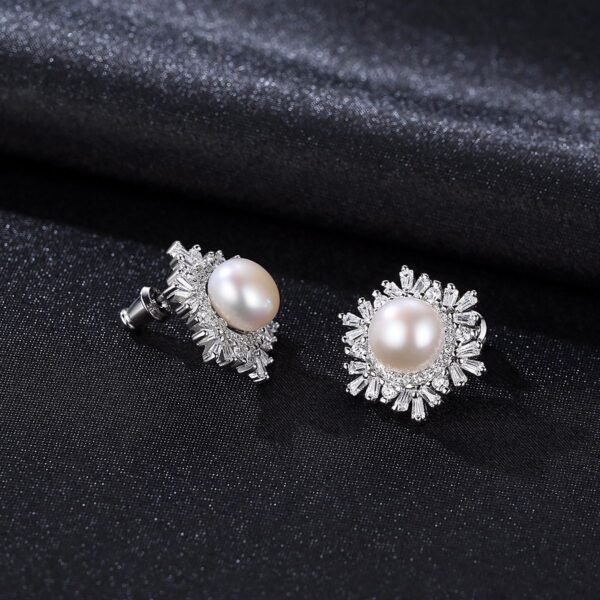 Sterling Silver Snowflake Stud Earrings