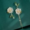 Floral Bee Painted Oil Leaf Long Tassel Earrings