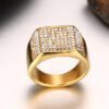 Titanium steel diamond men's ring