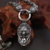 29cda747-ad0e-481e-aa6c-c5e3e7f1a725.jpg Vintage Square Chain Titanium Steel Pendant Wolf Head Necklace Men's Sweater Chain