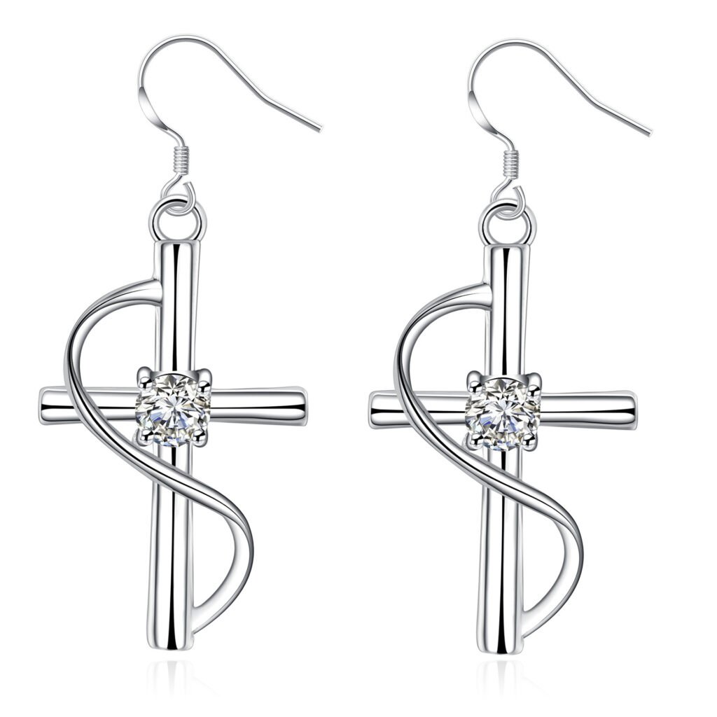 Cross-border Elongated Cross Earrings