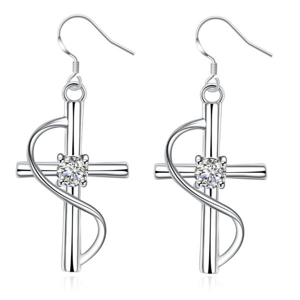 Cross-border Elongated Cross Earrings