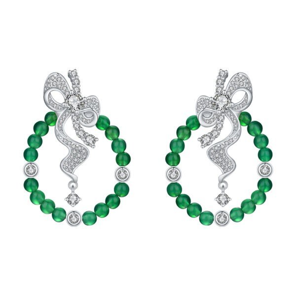 S925 Sterling Silver Bow Hoop Earrings